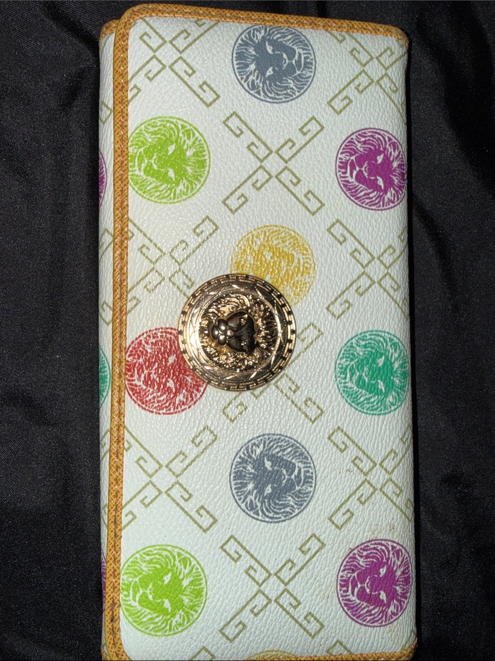 Multi-Color Medallion Pattern Women’s Wallet in White